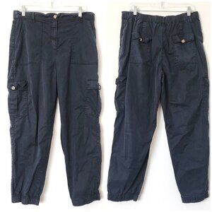 Marks‎ & Spencer Lyocell Cargo Pants Black US 10 UK 14 Ankle Straight Gorpcore